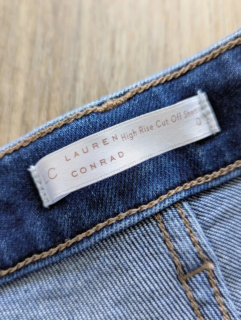 LC Conrad Denim Frayed Hem Shorts